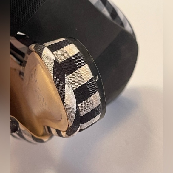 Crown and Ivy Size 7 Slingback Sandals Black and White Check - Picture 5 of 11